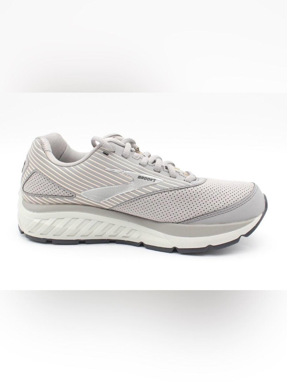 Brooks Women's Pale Gray Perforated Walking Sneakers - Picture 8 of 10